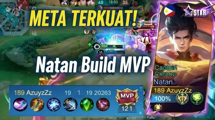 META TERKUAT! 💥 Natan Build MVP Rahasia, 19 Kill + MVP 12.1, Cocok Buat Push Rank & Naik Tier Cepat