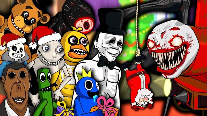 AMONG US Celebrates Christmas | FNAF | RAINBOW FRIENDS | CHOO CHOO CHARLES | OBUNGA | SCP | SANS