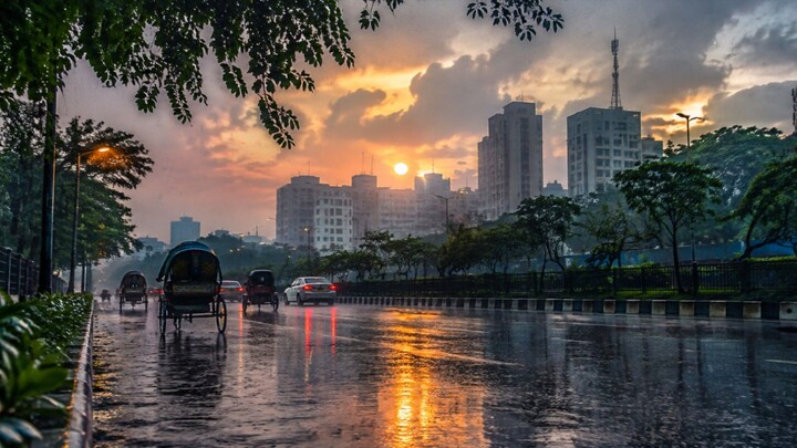 শহরের ব্যস্ততার মাঝেও কিছু মুহূর্ত বৃষ্টি আর বাতাসের মতোই সুন্দর। 🌧️🍃