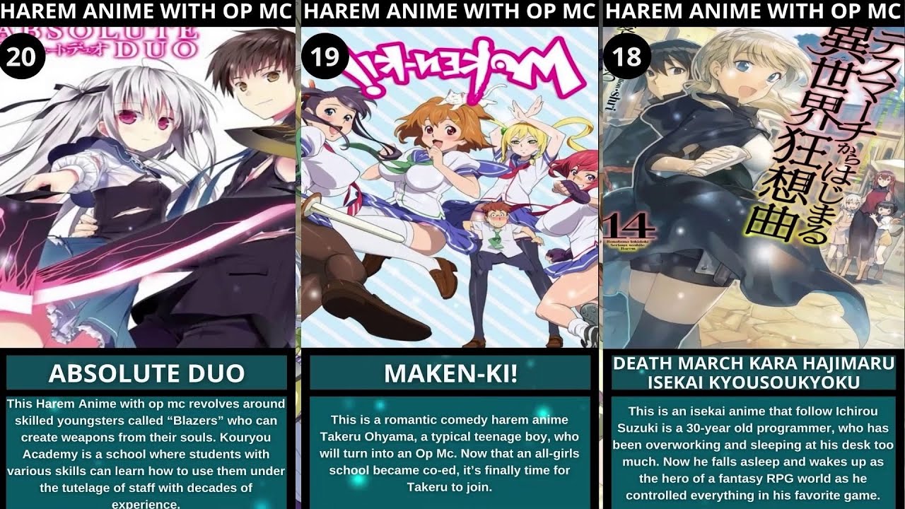 top 10 isekai anime with op mc harem