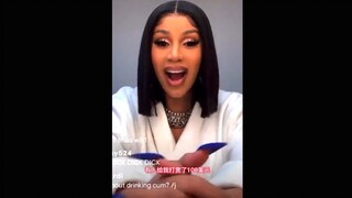 Phản ứng tức thời của Cardi B sau khi được một người hâm mộ boa 100 đô la trong buổi phát trực tiếp