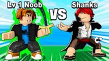 I WENT FEOM LEVEL 1 NOOB TO FIGHTING SHANKS! Roblox Blox Fruits