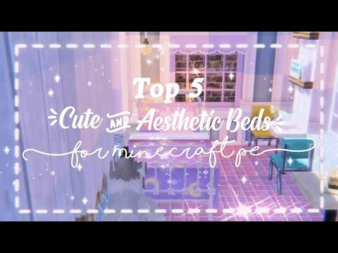 ✨ Top 5 Cute and Aesthetic beds for MCPE 🦋 | The girl miner ⛏️