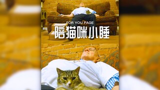 After retirement, this elderly gentleman’s job is simply: sleeping with his cats‼️