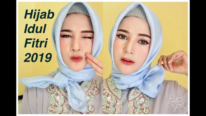 Hijab Simpel Lebaran Idul Fitri 2019 : Organza Crepe