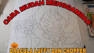 cara mudah menggambar anime one piece  part.1