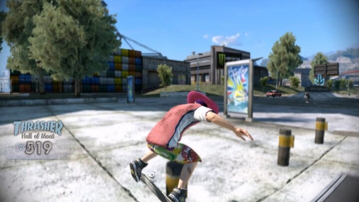 Chinese players challenge foreign players to full-level skateboarding