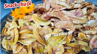 Cách làm Snack chuối Sáp, chuối Xanh- chuối sấy giòn đường mè giòn rụm, ngon tuyệt