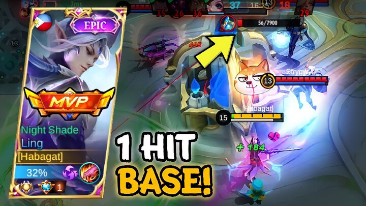 1 HIT BASE INTENSE MATCH! (ISANG 1 HIT NALANG) Ling Best Build & Jungle Emblem 2022⚡- LING MLBB