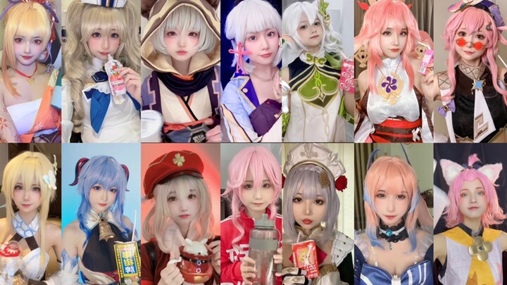 Cosplay Nguyên Thần thử thách chạm cốc