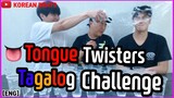 [CHALLENGE] Koreans try Tagalog tongue twisters challenge #84 (ENG SUB)