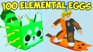 How Many HUGE PANDA Can I Hatch With 100 Exclusive Eggs! Roblox Pet Simulator X