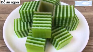 Cùng làm món thạch rau câu lá dứa cốt dừa 🤤