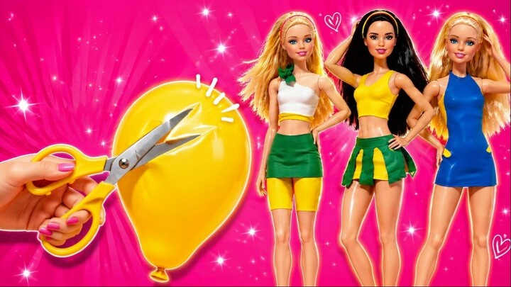 DIY Barbie Clothes Made Only With Balloons! Easy Doll Hacks 用气球给芭比娃娃做衣服！