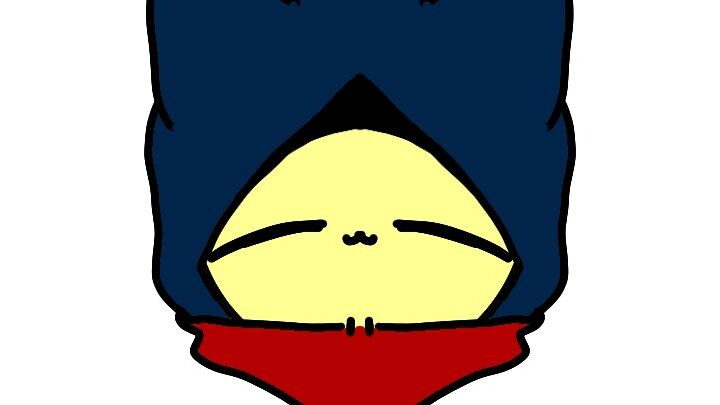 neko ball with hijab and bandana syal and blue hijab (Zeela) heheh my oc