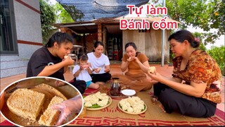 Bánh cốm giòn tan từ cơm nguội, Bối khen ngon quá Mẹ ơi