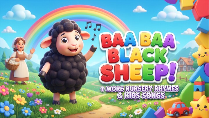 小黑羊 Baa Baa Black Sheep 英文儿歌 ｜ 超萌3D Q版, 经典英文启蒙儿歌合集
