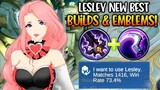 LESLEY NEW BEST BUILDS AND EMBLEMS 2022 | TOP GLOBAL LESLEY - MLBB