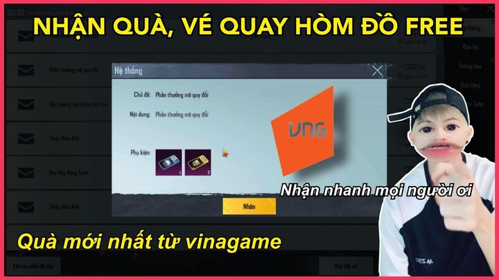 NHẬN QUÀ VÉ QUAY HÒM ĐỒ CAO CẤP FREE, PHẦN QUÀ MỚI NHẤT TỪ VINAGAME || PUBG MOBILE