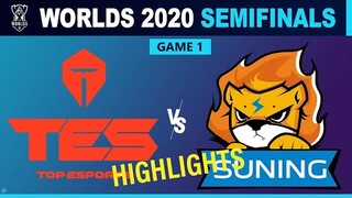 TES vs SN Highlight Ván 1 Bán Kết Chung Kết Thế Giới 2020 | Top Esports vs Suning