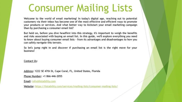 Consumer Mailing Lists