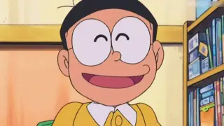 Nobita uses props to adjust his IQ and appearance, so handsome that Shizuka can't recognize him, he'