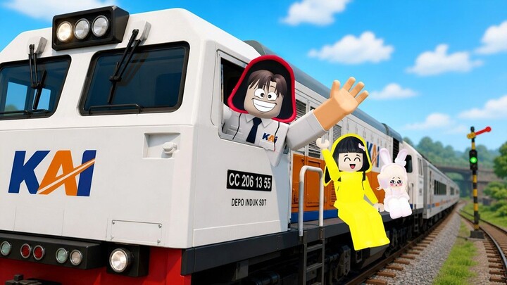 Yuta, Mio Dan Baby celine jadi Masinis Kereta Api KAI  ROBLOX