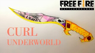 How to draw Underworld Curl || Garena Free Fire || Vẽ dao thế giới ngầm