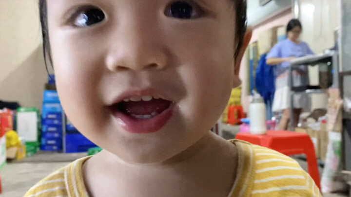 After Mom's belly got big from being pregnant, the baby started acting super goofy—hahahahaha!