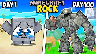 I Survived 100 Days as a ROCK in Minecraft