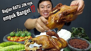 MUKBANG 1 EKOR UTUH BEBEK GORENG MADURA + SAMBAL PETAI + SAMBAL HITAM MADURA + LALAPAN MENTAH PETE