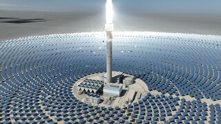 โรงไฟฟ้าพลังงานแสงอาทิตย์หอเกลือหลอมเหลวอันดับ 1 ของเอเชียสร้างความตกตะลึงในการถ่ายภาพทางอากาศ