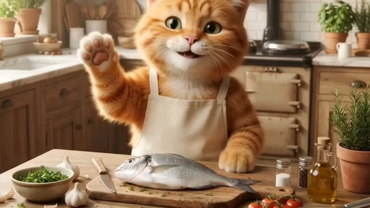 Cat cooking ep1