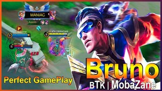 MANIAC!! 🔥Bruno No Mercy?! | Top Global Marksman by ʙTᴋ | MobaZane ~ Mobile Legends