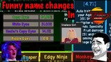 Funny but essential name changes|update in Roblox Anime fighting simulator