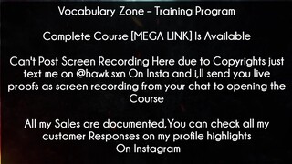 Vocabulary Zone Course Training Program download