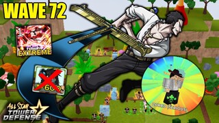 Level 100 Mihawk in Infinite Extreme EXP FARM (wave 72) Solo | All Star Tower Defense