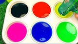 Slime lollipop colorful dinosaur slime cutting for children learning color