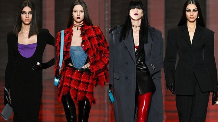 แฟชั่นสไตล์ดาร์กจาก Versace เสื้อผ้าเท่ๆ ดูเย็นชาสำหรับสาวมั่น โดดเด่นด้วยบุคลิกที่ทรงพลัง | คอลเลกช