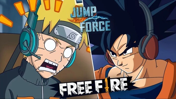 GOKU AND NARUTO PLAY JUMP FORCE AND FREE FIRE (GAMEPLAY) | FactyKilian