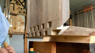 A plank turned into a dovetail coffee table? Uncle carpenter is too awesome!