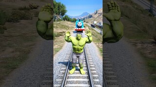 GTA V: THOMAS THE TRAIN SAVING HULK #shorts