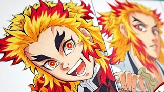 [ Demon Slayer ] Using different drawings of Rengoku Kyojuro, the eldest brother's last breath of fi