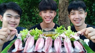 หมึกกล้วยใหญ่ไข่ทะลัก ตัวใหญ่ๆไข่หนึบหนุ่ม แซ่บๆกินกับซีฟู้ด