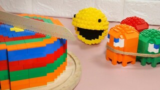 LEGO PACMAN วิธีสร้างไอเดียการตกแต่งเค้กสายรุ้ง \ Stop Motion Cooking & Lego ASMR