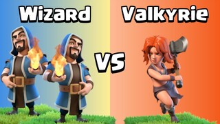 Every Level Wizard VS Every Level Valkyrie | Clash of Clans