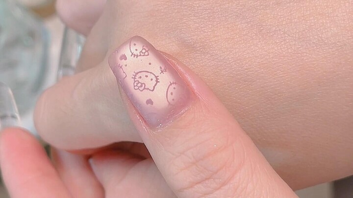 Fluffy, Slightly 3D, Super Gentle Hello Kitty Nail Art for Girls～