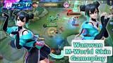 Wanwan new M-World Skin Gameplay!😻Cat Skin❤️