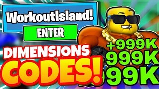 WORKOUT ISLAND CODES *DIMENSIONS UPDATE* ALL NEW CODES ROBLOX WORKOUT ISLAND!