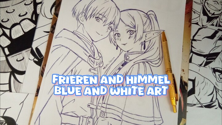 Himmel x Frieren - Sousou no Frieren || Blue and White Art (SPEED DRAWING)